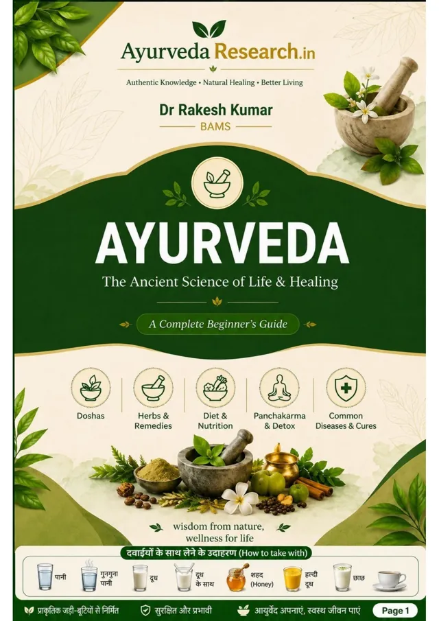 आयुर्वेद का संपूर्ण प्रारंभिक अध्ययन गाइड — eBook कवर